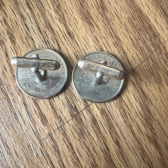 Paralympics Cuff Links Canada Quarters Coins Sledge Hockey Winter 925 Silver - Picture 8 of 10